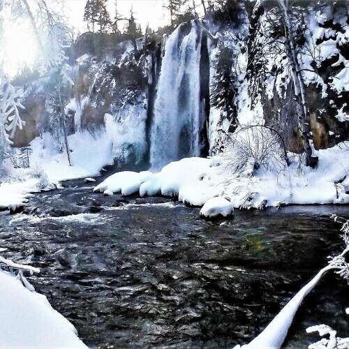 Spearfish Falls in winter 