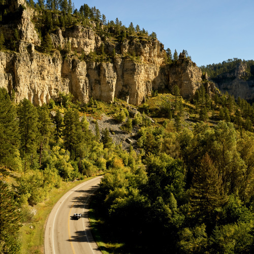 Aerial view of the Spearfish Canyon Scenic Byway 