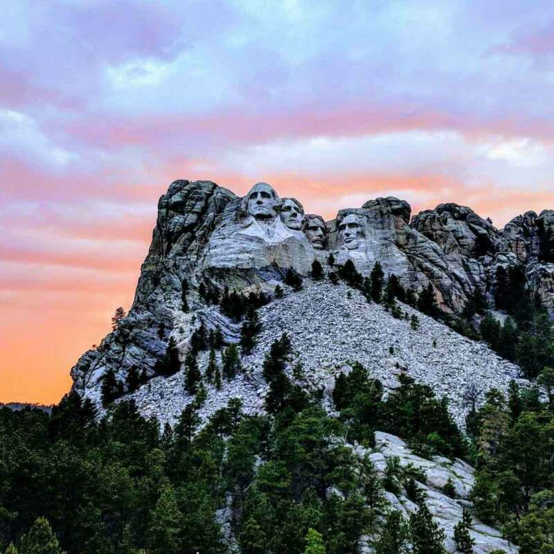 Mount Rushmore in Sunset