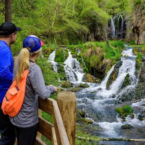 Couple overlooking Roughlock Falls 