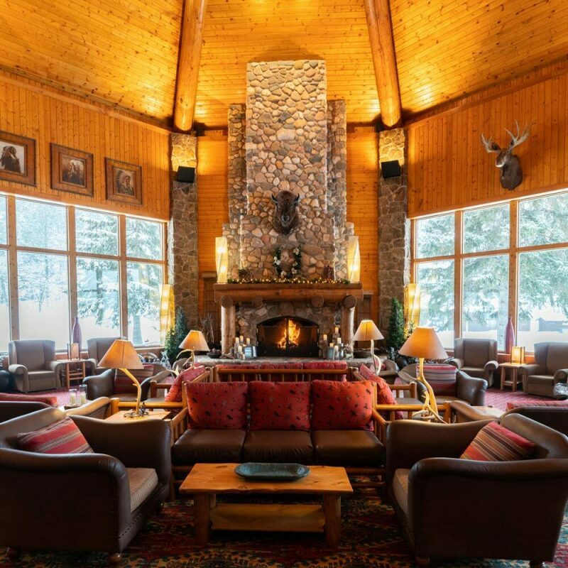 Spearfish Canyon Lodge Great Room with Cozy Warmth from the Fireplace