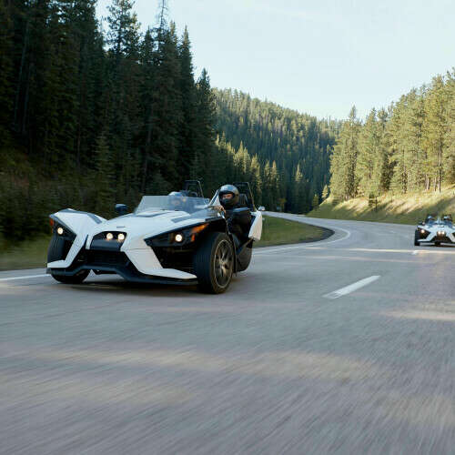 Cruising through Spearfish Canyon in a Slingshot