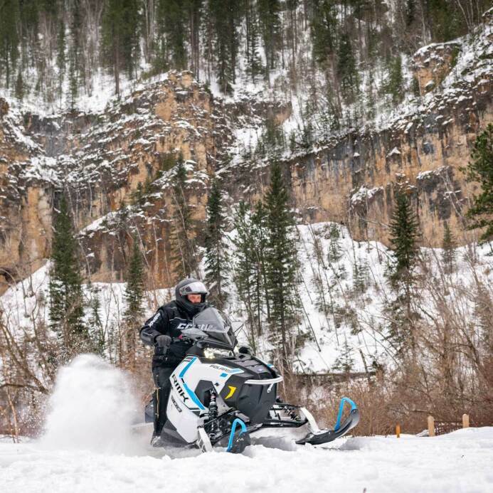 Snowmobiling in Spearfish Canyon