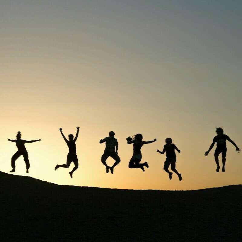 Group of people jumping