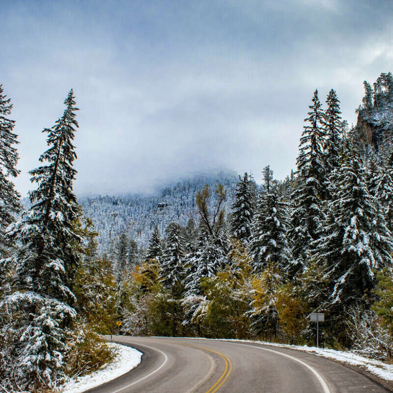 Spearfish Canyon Scenic Byway in Winter